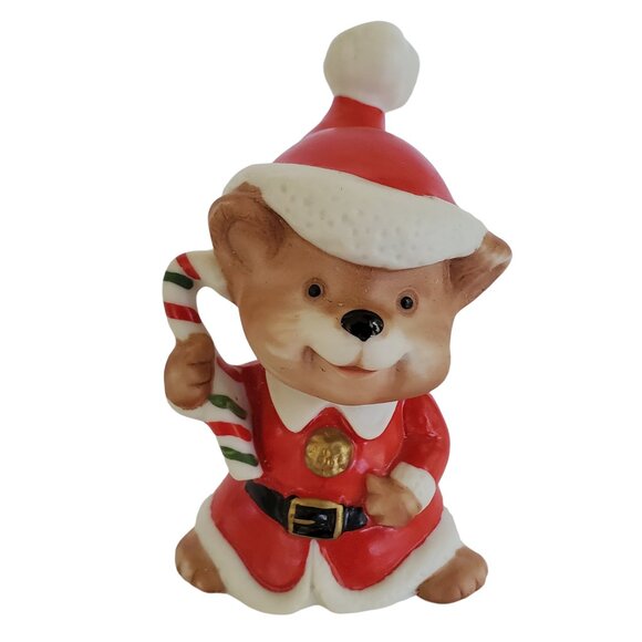 Vintage Homco Christmas Bears (3) Figurines Bisque Porcelain 5600 Home Interiors - Picture 3 of 7